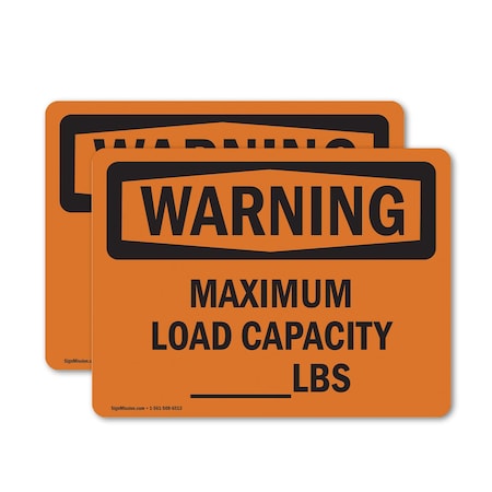 Signmission Maximum Load Capacity lbs, 5 in W x Rectangle, Vinyl Decal OS-2PACK-WS-D-35-L-12676